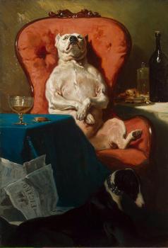 阿爾弗雷德 德 德勒 Pug Dog in an Armchair 阿爾弗雷德 德 德勒 Pug Dog in an Armchair